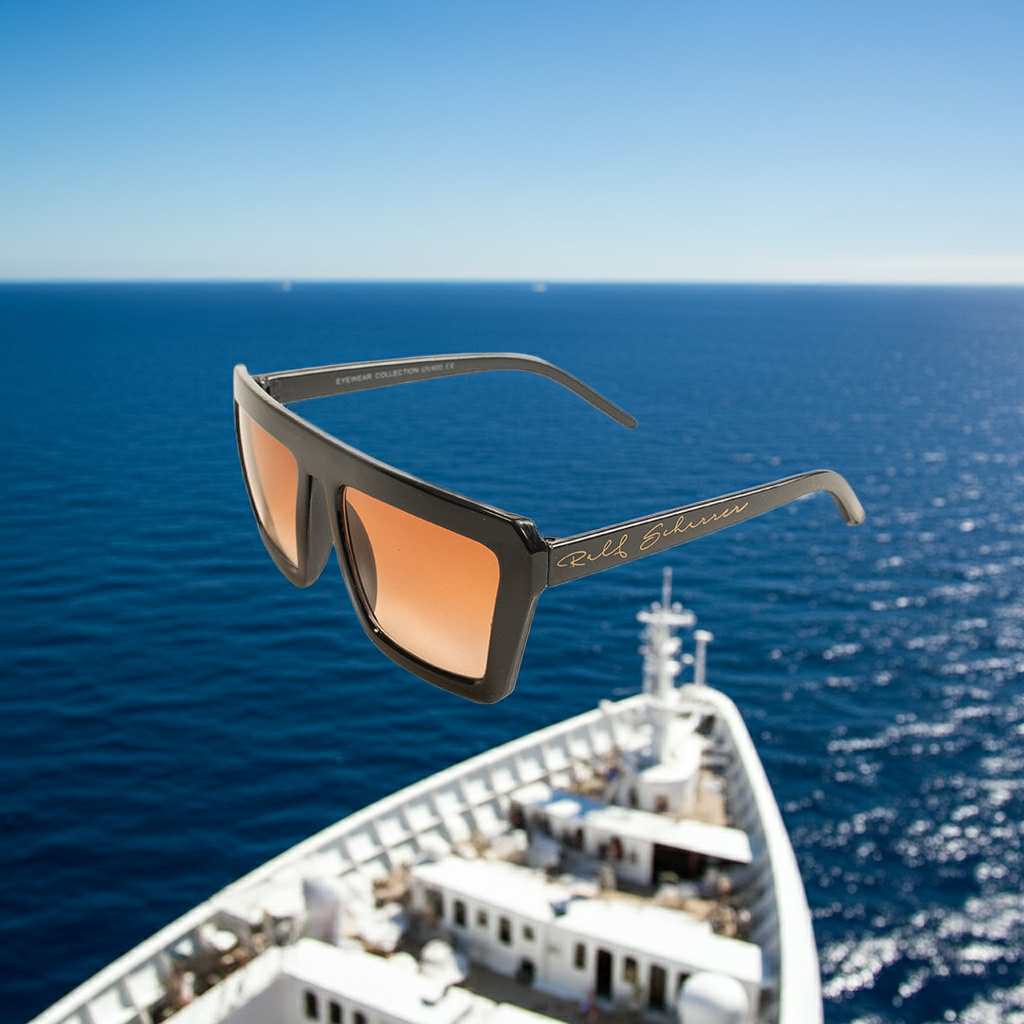 Sonnenbrille SunLight - Orange mit schwarzem Oversize- Rahmen