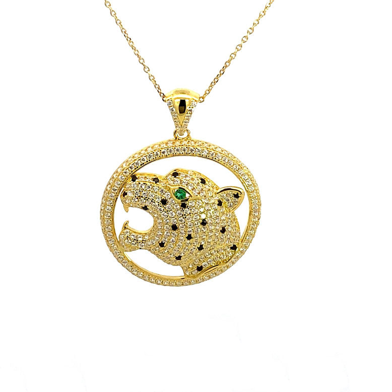 Ralf Scharrer meets Vinczenza!  exklusives 925 Silber gelbvergoldetets Collier "Leo" mit Ankerkette