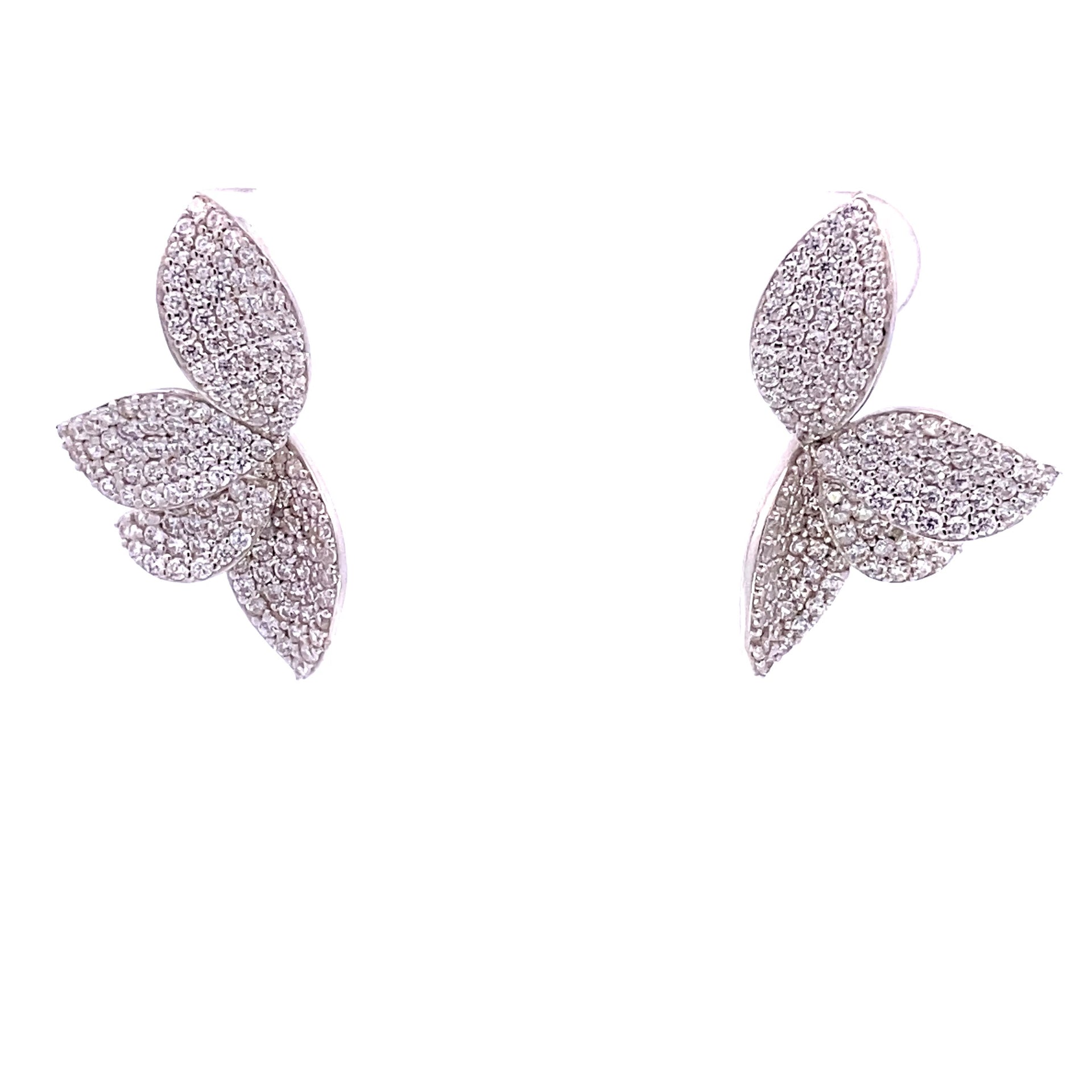 Ralf Scharrer meets Vinczenza!   elegante Silber- Ohrringe im Blätter- Design rhodiniert