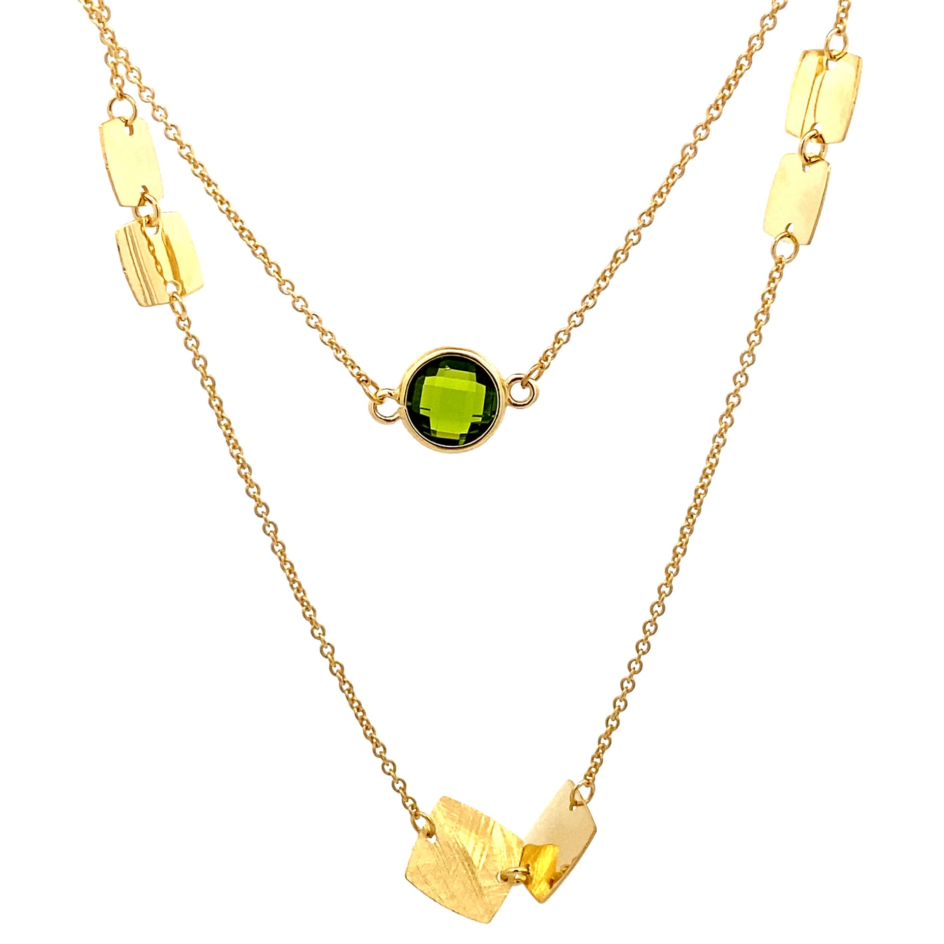 Ralf Scharrer meets Vinczenza!  stilvolles Silber-Collier mit facettierten Period und polierten 4- Eck -Elementen