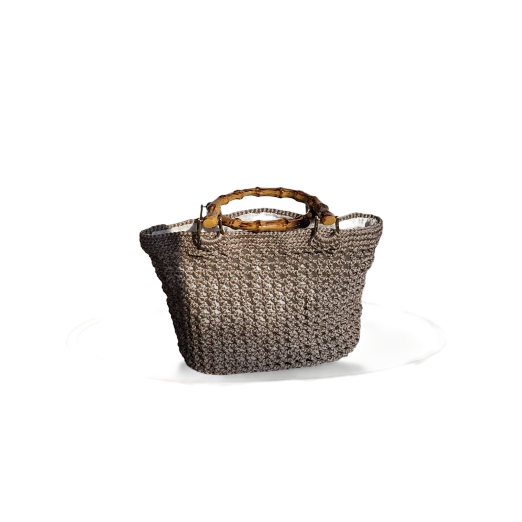 Ralf Scharrer meets Cemile Tiryaki - Unikat "Anett- Handbag" gehäkelt, Farbe Grau