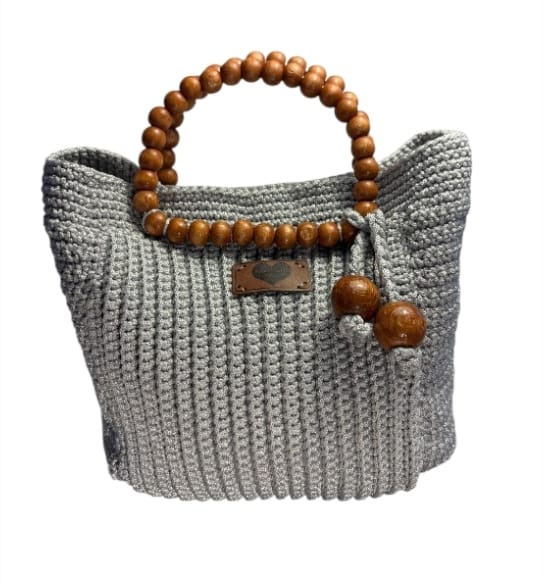 Ralf Scharrer meets Cemile Tiryaki - Handmade "Anna- Handbag" gehäkelt, Grau