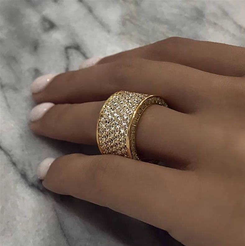 Modisch TOP!  Zirkonia-Ring in Gold