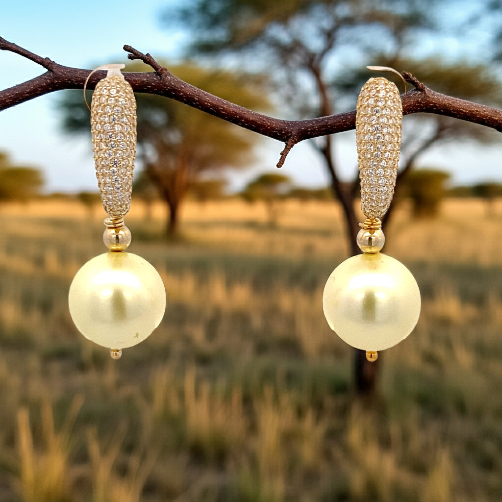 Ralf Scharrer meets Vinczenza!   stylischer Ohranhänger 925 Silber gelbvergoldet in Tropfenform