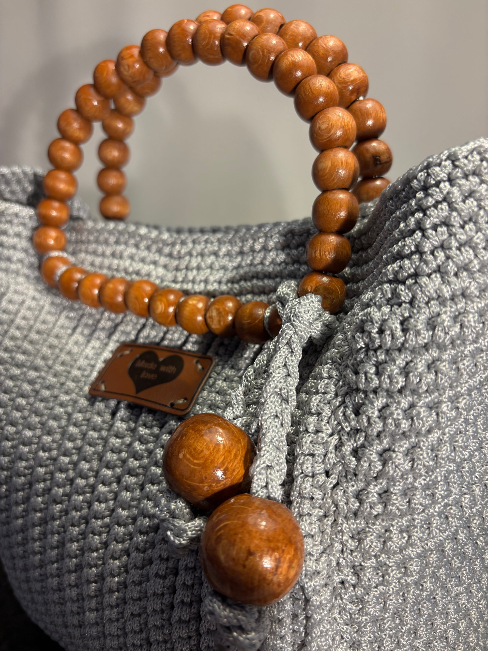 Ralf Scharrer meets Cemile Tiryaki - Handmade "Anna- Handbag" gehäkelt, Grau