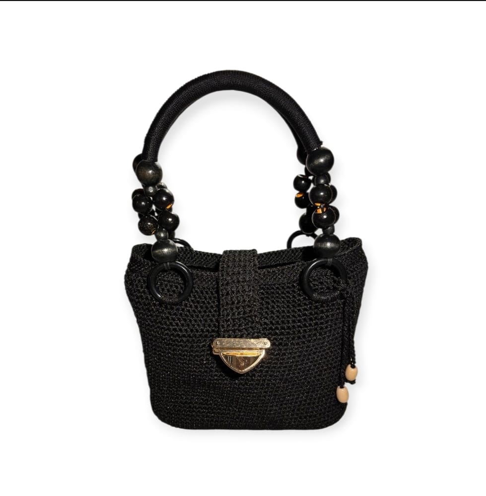 Ralf Scharrer meets Cemile Tiryaki - Unikat "Marlene- Handbag" gehäkelt, Farbe Schwarz