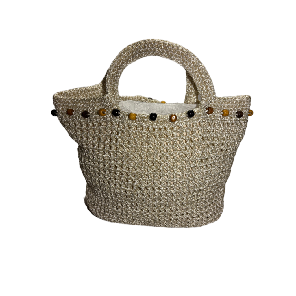 Ralf Scharrer meets Cemile Tiryaki - Unikat "Monika- Handbag" gestrickt, Farbe Creme