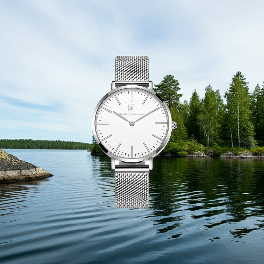 Passt zu allem!  Unisex-Armbanduhr “Mirow” 32 mm/ 40 mm in Silber mit weissem Ziffernblatt